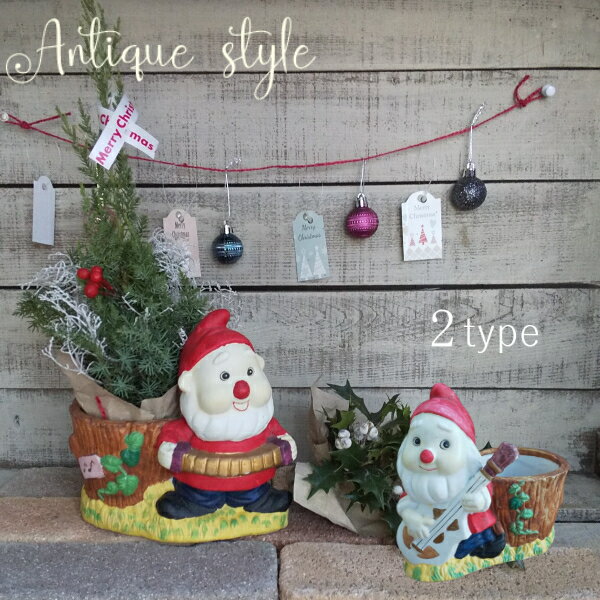 《★数量限定オーナメント》プランター付オーナメント [171-049A・B] サンタクロース Santa Claus 小人 ..