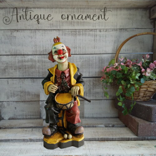 《★数量限定オーナメント》オーナメント [191-58114] ピエロ Pierrot clown 道化師 楽器 ガーデン雑貨 インテリア雑貨 アンティーク 置物 カントリー ガーデンアクセサリー ガーデニング (サイズ 高さ 44.0cm)