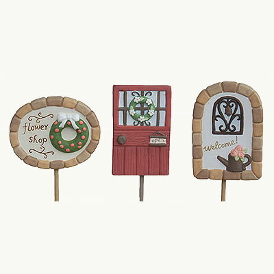 【アウトレットセール】ガーデンピック オーナメント [852-314] 3本セット ガーデン雑貨 クリスマス X'mas 置物 可愛い カントリー ガーデンアクセサリー ガーデニング (サイズ横幅4.0×高さ6.5×全長25.5cm)