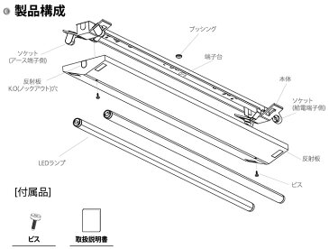 LED蛍光灯40W形 逆富士器具40W型2灯式 ベースライト 昼光色 G13 照明器具 天井 蛍光灯器具 LEDライト シーリングライト 施設用 led蛍光管　PL賠償責任保険付