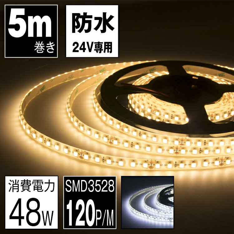 LEDơץ饤 24V ɿ 5m  ŵ忧 8mm 600LED LEDơ SMD3528 ߥ͡ ȯ...