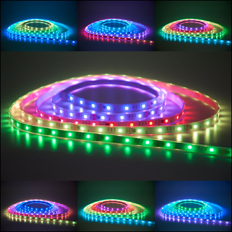 LEDテープライト 5m 防水 光が流れる RGB 間接照明 リモコン対応 SMD5050 LEDテープ 延長不可 メモリー機能 記憶型 間接照明 ledテープ 100V ACアダプター カウンター 棚下 ショーケース ライトアップ DIY (2)