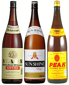 【 送料無料※限定 】 一升瓶ウイスキー　飲み比べセット　1800mlx3本 　/本坊酒造/若鶴酒造/玉泉堂酒造/マルス/サンシャイン/ピーク