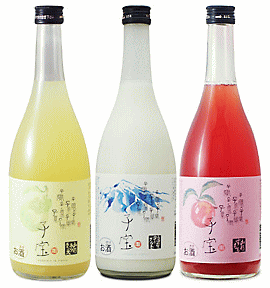 【送料無料】子宝リキュール 人気ベスト3セット 720ml x 3本 ヨーグルト/すもも/ラフランス/楯の川酒造