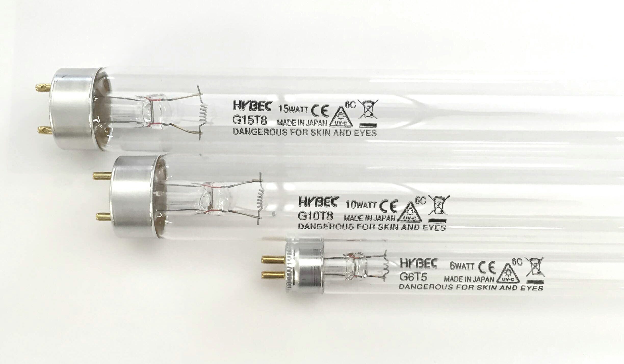 【国産/日本製】HYBEC 殺菌灯 G6T5 紫外線ランプ 6W｜UV-C除菌ランプ 主要メーカー殺菌ランプ【互換品】 東芝・パナソニック・三菱・ヤマギワ・岩崎電気・フィリップス対応｜GL6/TUV 6W FAM/T5