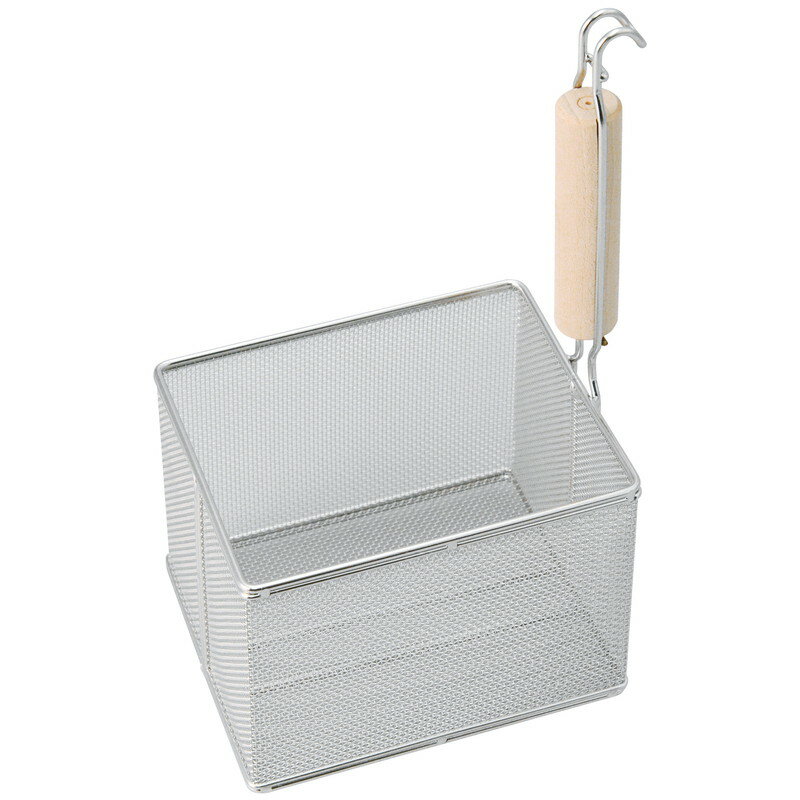 EBM 18-8 木柄 角型 うどん揚 (EBM25-1)(887-1)