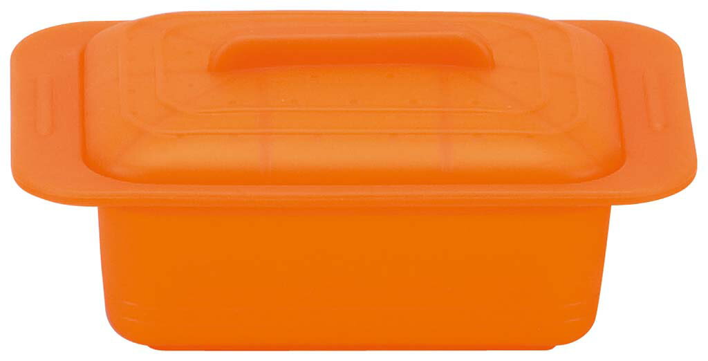 レンジOK！話題のヘルシークッキング★手軽なスモールサイズ ViV ヴィヴシリコンスチーマー Unoウノ(1～2人用)　キャロットオレンジ59628(EBM24-1)(624-6)