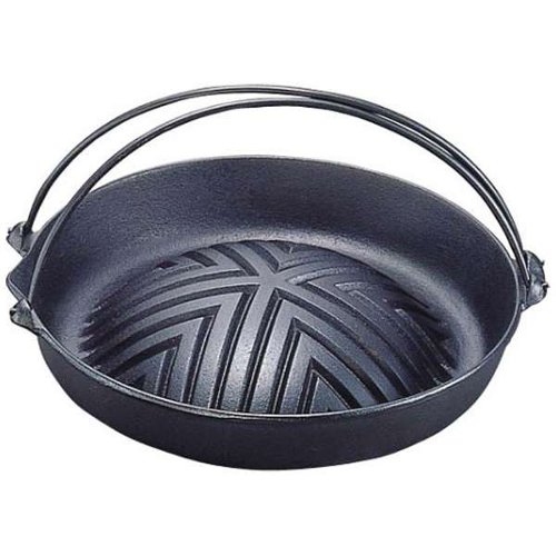 岩鋳 焼肉 ジンギスカン鍋 (ツル付) 23-006 焼肉・ジンギスカン鍋 (1-2155-1401)