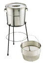 野菜水切り器 ステンレス 18-8 バケットIII スタンド式(丸型洗いカゴ式) 13L 中目(8メッシュ)(1-0290-0902)