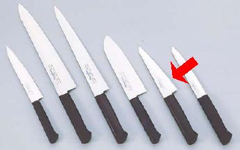 包丁・ナイフ 正広作　プラ柄　MV鋼包丁　骨スキ（角）　（両刃）　13906　15cm　(1-0317-2601)