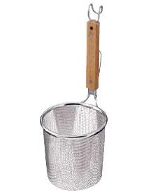 うどんてぼ・煮ざる TSステンレス　デカてぼ　（18-8ステンレス製アミ・6.5メッシュ）（引掛付）　16cm　160×深さ150mm　(9-0403-1702)