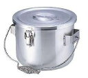 食缶・給食道具 6L Murano(ムラノ) 18-8ステンレス製 真空食缶 (フック付)φ252×H232mm (1-0193-0102)