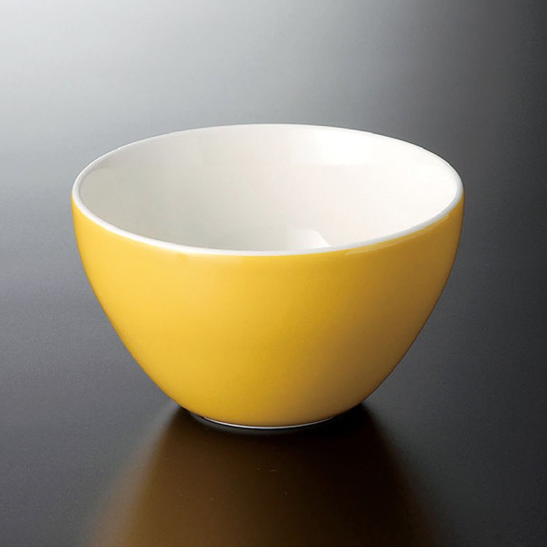 強化磁器 カラースタイル 13cmマルチボール イエロー (φ131×H76mm・550ml) [EL-710Y] スリーライン一般陶磁器より割れにくい! 飲食店・社員食堂などの業務用に最適 ボール ボウル 多用鉢 碗 洋風 スープ サラダ ご飯 茶わん カフェ 無地 内白 黄色