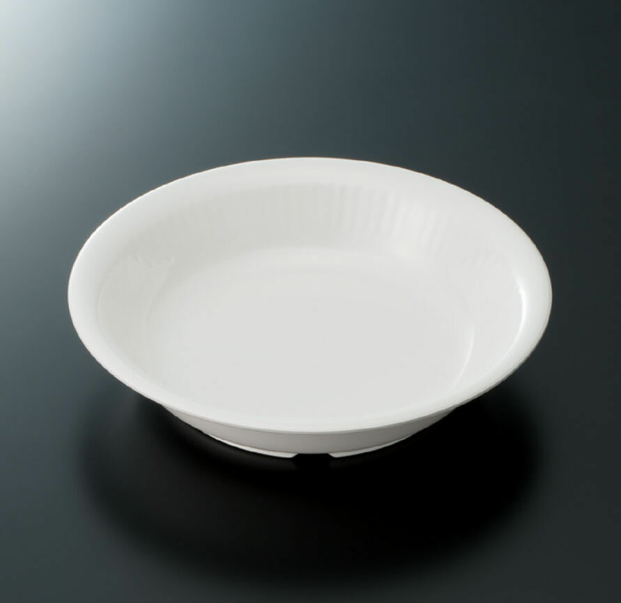 メラミン ハーモニー 19cmクープ皿 アイボリー (φ190×H40mm・540ml) [L-219I] スリーライン業務用 食器 割れにくい 丈夫 プラスチック 樹脂製 丸皿 深皿 皿 プレート 主菜皿 スープ皿 カレー パスタ 無地 レリーフ シンプル 白