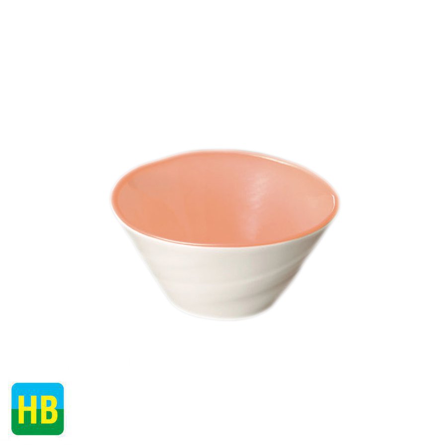 ハイブリッドメラミン ビオ 12cm丸小鉢 ピンク (φ120×H59mm・300ml) [M-480IVP] スリーライン業務用 食器 割れにくい 食洗機対応 プラスチック 樹脂製 環境に優しい器 丸鉢 小鉢 椀 碗 煮物 副菜皿 12cm 無地 外側ホワイト 内側ピンク かわいい