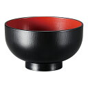 【食洗機対応】Φ105 耐熱木調汁椀 黒(内朱) 30003960 (Φ105×H62mm・320cc) 福井クラフト(7-139-1)