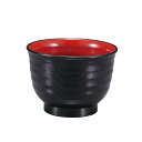 【食洗機対応】Φ99 内外乱引汁椀(小) 黒(内朱) 33024970 (Φ99×H71mm・320cc) 福井クラフト(7-138-15)