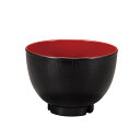 3.2寸玉渕木目汁椀 黒(内朱) 33513910 (Φ96×H68mm・270cc) 福井クラフト(7-138-1)