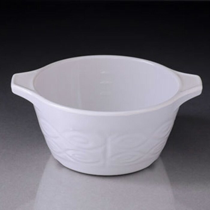 メラミン キャセロール(ふたは別売り) 105X130mm H55mm 280cc ピュアホワイト キャセロール[PH-906] マンネン/萬年 業務用 メラミン食器 CASSEROLE 深皿 深鉢 容量目安ライン付き シチュー スープ おしゃれ かわいい 社員食堂 別売りの蓋あり