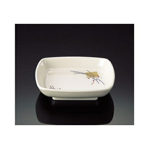 メラミン 光琳 角小皿 (98×24mm) マンネン/萬年[KR-7513] 業務用 プラスチック製 メラミン製 樹脂製 和食器 小皿 角皿 新香皿 角小鉢 浅鉢(3)