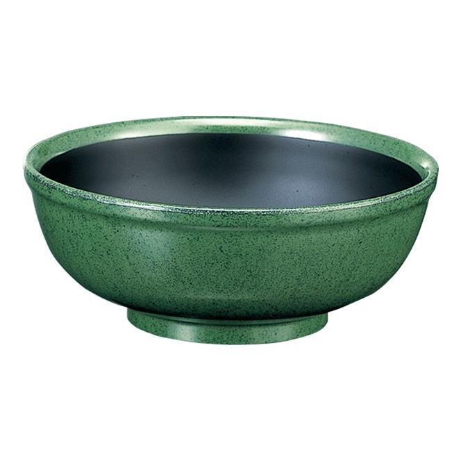 メラミン 麺鉢　大 直径200mm H79mm 1400cc グリーン/黒 空草土[A30GNB] マルケイ 業務用 食洗機対応 割れにくい 丈夫 業務用 プラスチック 樹脂 食器 皿 D8