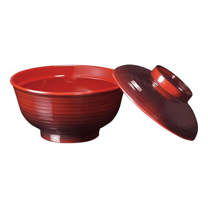 メラミン 丼　小 直径135mm H68mm 510cc 身(ふたは別売り) 千筋内朱[A66BSSR] マルケイ 業務用 食洗機対応 割れにくい 丈夫 業務用 プラスチック 樹脂 食器 皿 D8