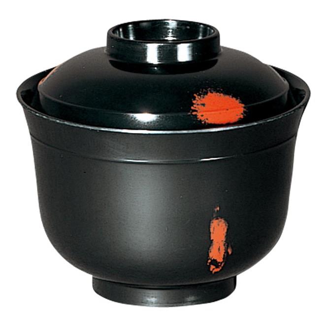 ※受注生産品 メラミン 小吸物椀 直径83mm H25mm ふた(商品はふたのみ) 曙内黒[B6CBRB] マルケイ 業務用 食洗機対応 割れにくい 丈夫 業務用 プラスチック 樹脂 食器 皿 D8