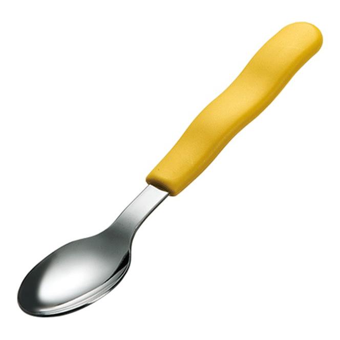 ステンレス/PP ティースプーン 140X27mm H12mm イエロー[H377Y] マルケイ 業務用 食洗機対応 消毒保管庫対応 一体形成型 介護 自助 E3
