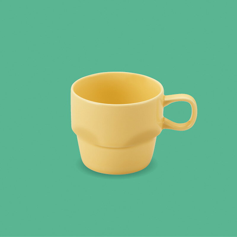 こども向け強化磁器 ライトイエロー スタックマグカップ (109×79×H69mm・220ml) [YC-15LTY] 家庭的であたたかみのある磁器製 保育園 こども園などの業務用に最適 子ども 子供用食器