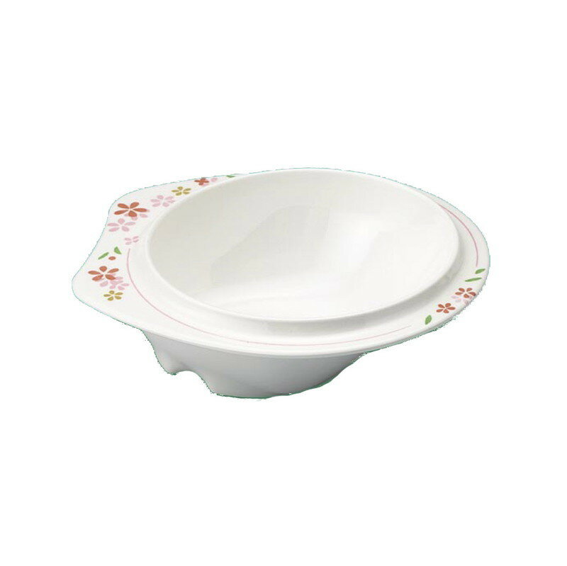 メラミン製自助食器 ユニバーサル 小鉢 美華 (137×128×42mm・250cc) 三信化工［UMS-41RMIKA］ プラスチック製 介護施設・老人ホーム向け 高齢者用食器