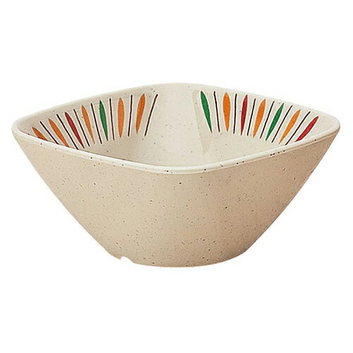 メラミン製 角形ボール 糸十草(113×113×H52mm・300ml) 信濃化学/shinca[2710-IK] 温冷配膳車 食洗機 消毒保管庫 使用可 プラスチック 樹脂 食器 老人ホーム 病院