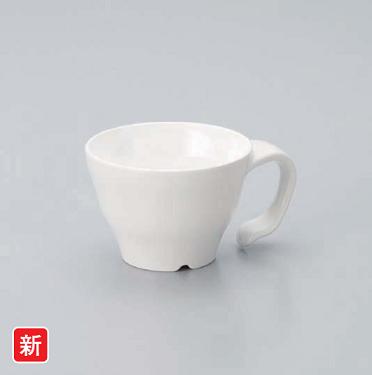 メラミン カップ パルホワイト (φ97(取っ手含む127)×H68mm・260ml) [M-3PW] スリーライン業務用 食器 割れにくい 丈夫 プラスチック 樹脂製 マグカップ 柄付きコップ カップ 取っ手付き コップ ピュアホワイト 白 無地 光沢 シンプル