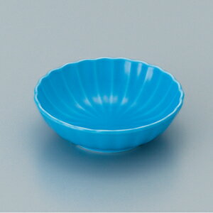 強化磁器 カラーセレクション 菊型小鉢 ブルー (φ114×H35mm・160ml) [EL-409-B] スリーライン一般陶磁..