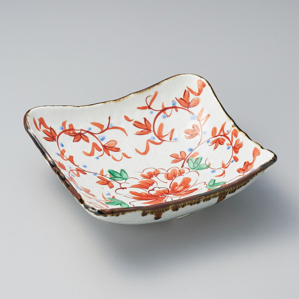 【1点販売/5点セット販売】強化セラミック 牡丹唐草尺角鉢 (23.5×22.5×8.6cm) UTSUWA[24-1-717] 日本製 和食器 KYOEI陶器市 代引不可