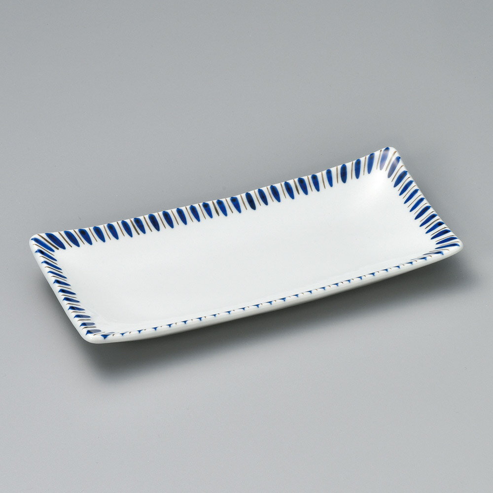 【5点セット販売】強化セラミック 二色十草突出皿 (22×10×2.7cm) UTSUWA[136-14-717] 日本製 和食器 KYOEI陶器市 代引不可