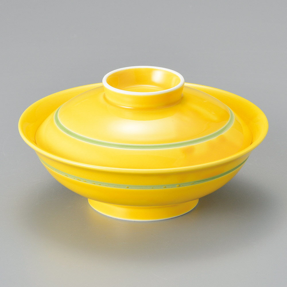 【1点販売/5点セット販売】強化セラミック 黄釉蓋向(身・蓋セット) (16.5×8.5cm) UTSUWA[239-9-757] 日本製 和食器 KYOEI陶器市 代引不可