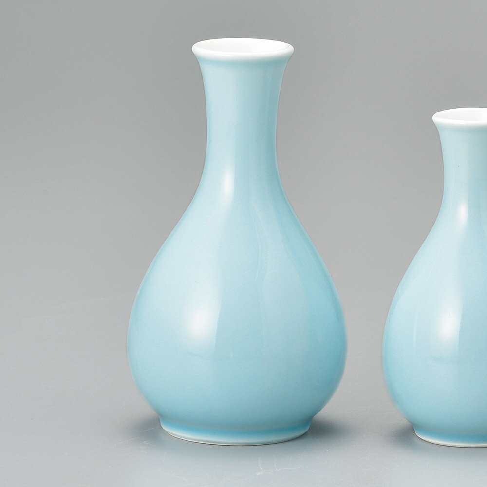 【1点販売/5点セット販売】強化セラミック 水青磁塗分け玉型徳利（大） (7.8×14cm) UTSUWA[258-19-717]..