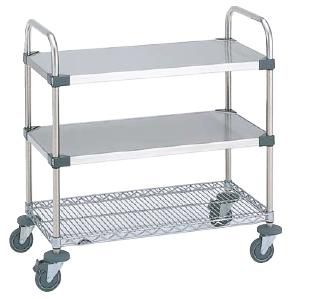 代引不可 メーカー直送 送料無料 UTTカート2型　NUTT3-2　（759×614×H1,072mm）　キャスター径φ125　(8-1186-0503)