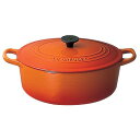 ルクルーゼ ココットオーバル 【送料無料】【IH対応】ル・クルーゼ(LE CREUSET) ココット・オーバル2502【25cm・オレンジ】(9-0088-0101)