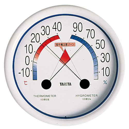 温湿度計 食中毒注意ゾーン付温湿度計　No.5488　(9-0625-1001)