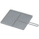 バーベキュー用品☆アミ (33cm) Ω業務用焼物網・タフロス (鉄・クロームメッキ) シングル取手 33号 (1-0781-0401)