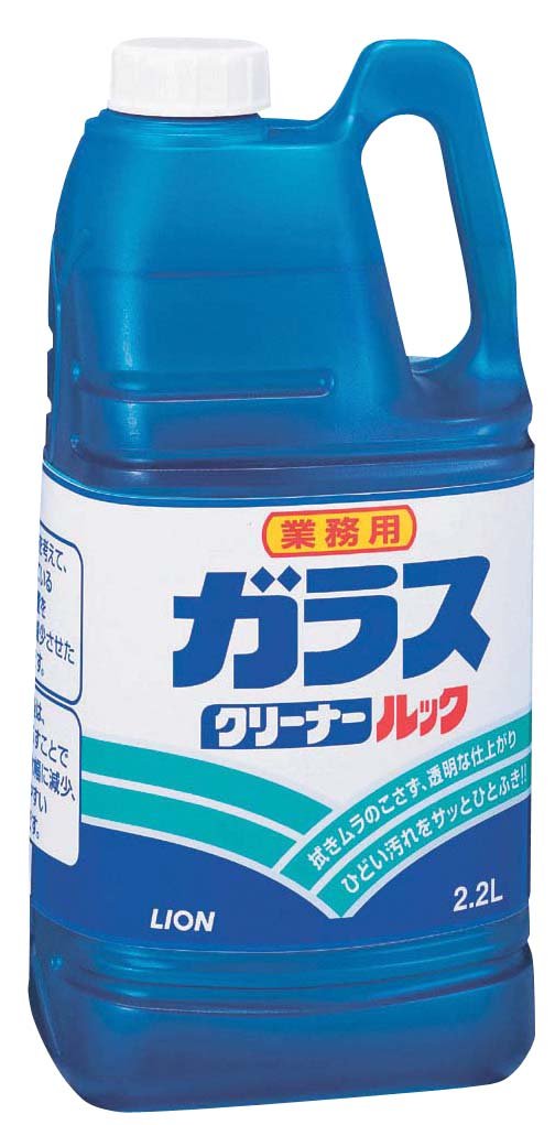 ガラス用洗剤 油汚れ、タバコのヤニ、手あかなどの汚れに！ 液体ガラスクリーナールック2.2L(9-1324-0501)