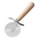 ピザ用品 回転カッターでトッピングも簡単にカット! 木柄ピザカッター小(17.3cm)(1-0966-0802)