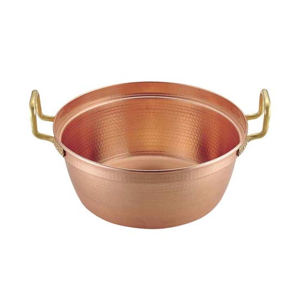 SA銅 円付鍋 両手(錫引きなし) 54cm 銅鍋 大型 大容量 段付き 料理鍋 両手鍋 業務用 飲食店 厨房 プロ用 (1-0037-0208)