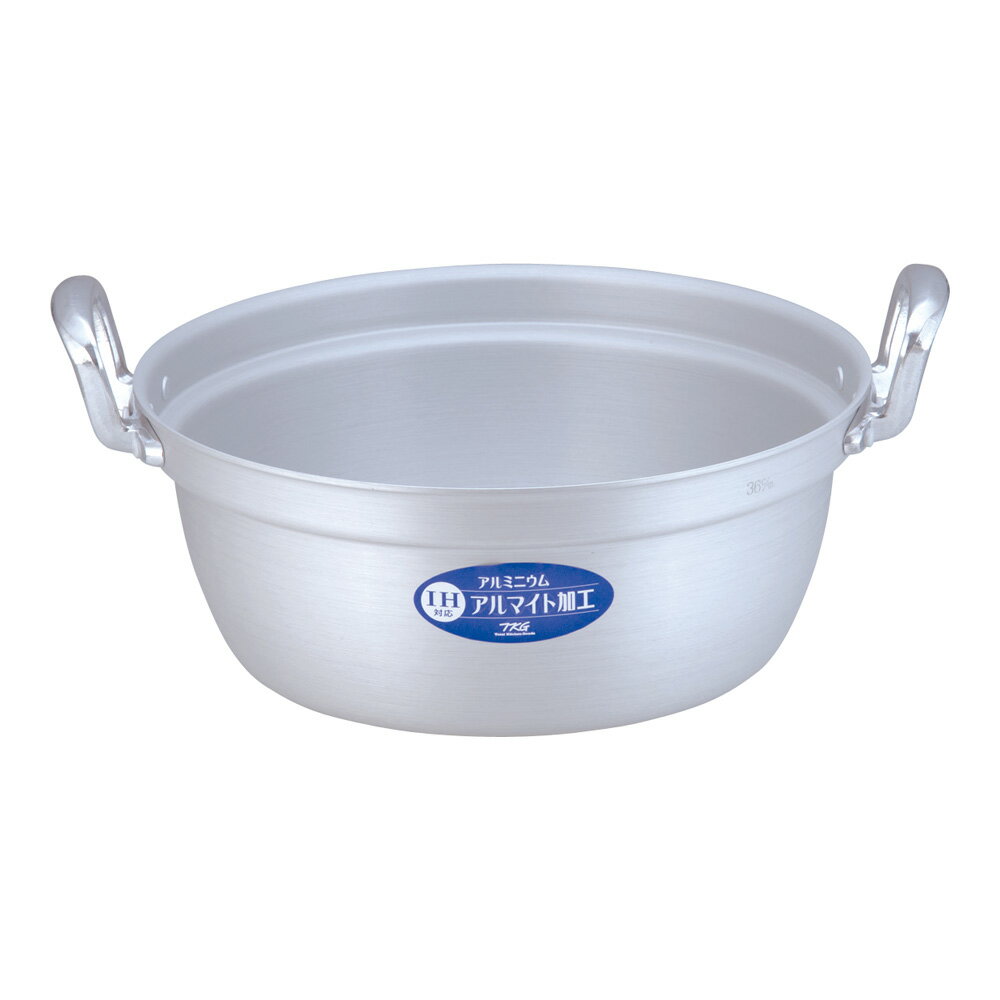 TKG IHアルミ 円付鍋 36cm IH対応 電磁調理器OK 両手鍋 煮込み なべ 業務用 飲食店 給食 施設 厨房用品 調理 (1-0025-0603)