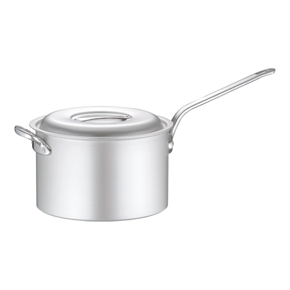 アルミ プロマイスター片手深型鍋 33cm MYSTAR ガス火専用 蓋付 片手鍋 片手付き なべ ソースパン 飲食店 給食 施設 厨房用品 調理道具 (1-0028-0407)