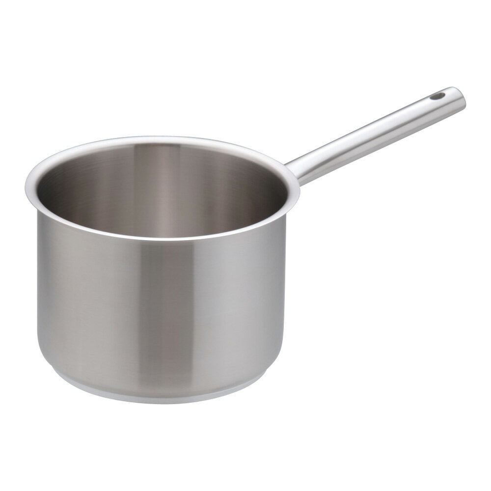 ムラノ インダクション18-8片手深型鍋 (蓋無)18cm MURANO 18-8ステンレス 業務用 プロ仕様 電磁調理器対応 疲れにくい 片手鍋 調理用 IH対応 深鍋 (1-0006-0102)