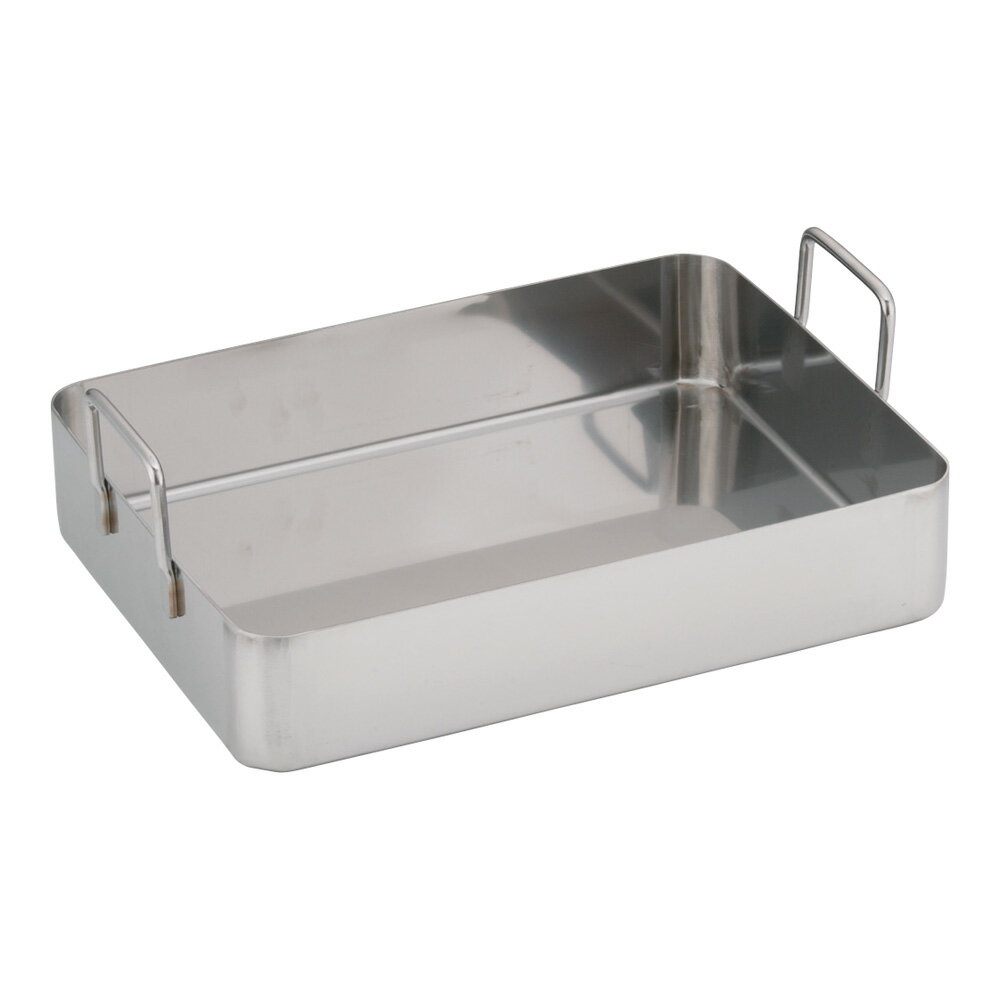 デバイヤー 18-10ステンレス ローストパン 3121-40 (393×293×H80mm) グラタン ローストビーフ ローストチキン 焼き菓子 ロースト用天板 持ち手付き (1-0033-0901)