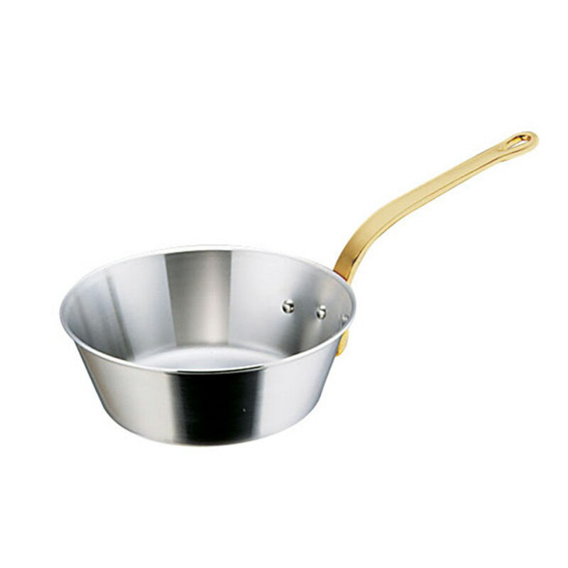 スーパーデンジ テーパーパン 24cm ステンレス 18クローム モリブデン鋼 業務用 プロ仕様 電磁調理器対応 なべ 調理用 IH対応 深鍋 単層極厚構造 ソース作り 片手鍋 高耐久性 (9-0013-0602)