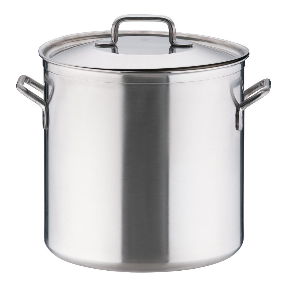 シットラムINOX 18-10ステンレス 寸胴鍋 28T 28cm(蓋付) 三重底 業務用 フタ付き 深型両手鍋 大容量 プロ仕様 飲食店 (9-0024-0902)